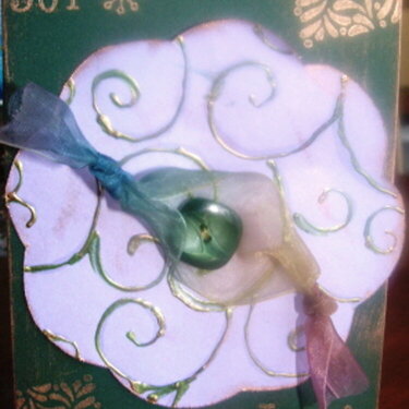 lavendar and green christmas card 2 and button