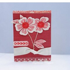 monochromatic hello flower card
