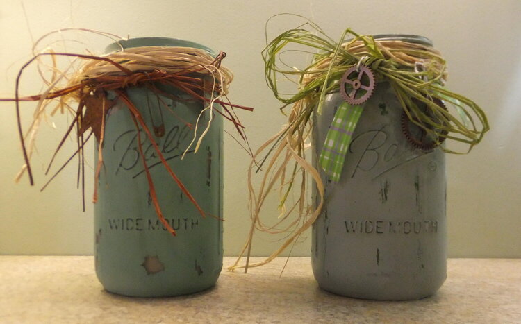 Distressed mason jars