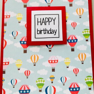 Hot Air Balloon Happy Birthday Card