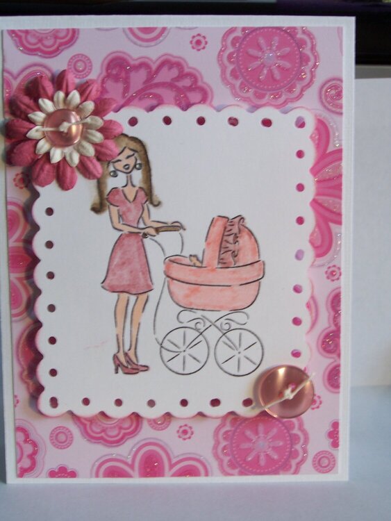 Pink baby card