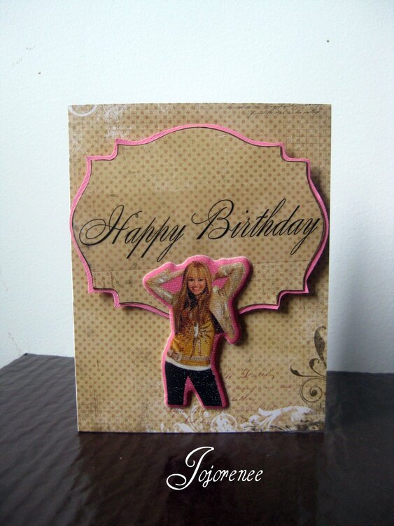 Happy Birthday a Hannah Montana card