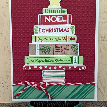 Book tree Christmas card