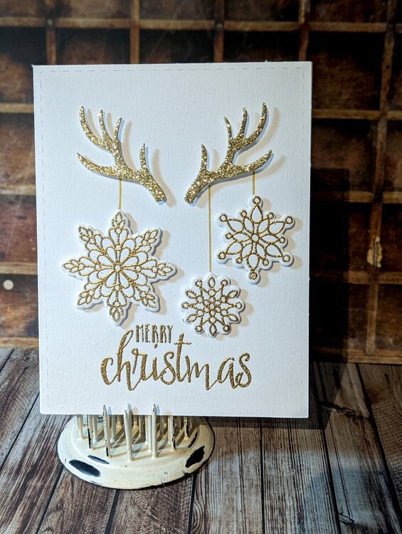 Deer Antler Christmas Card