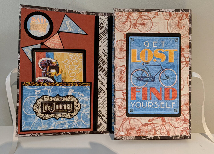 Graphic 45 &quot;Life&#039;s a Journey&quot; travel folio - Inside left with inside right closed