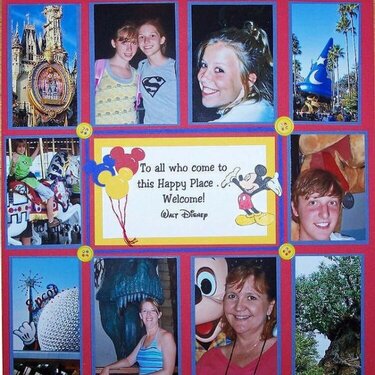 Cover Page for Disney August 2006 trip album