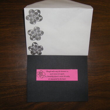 Friendship card-inside with matching envelope