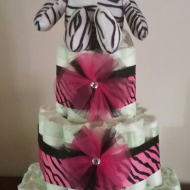 Zebra diaper cake