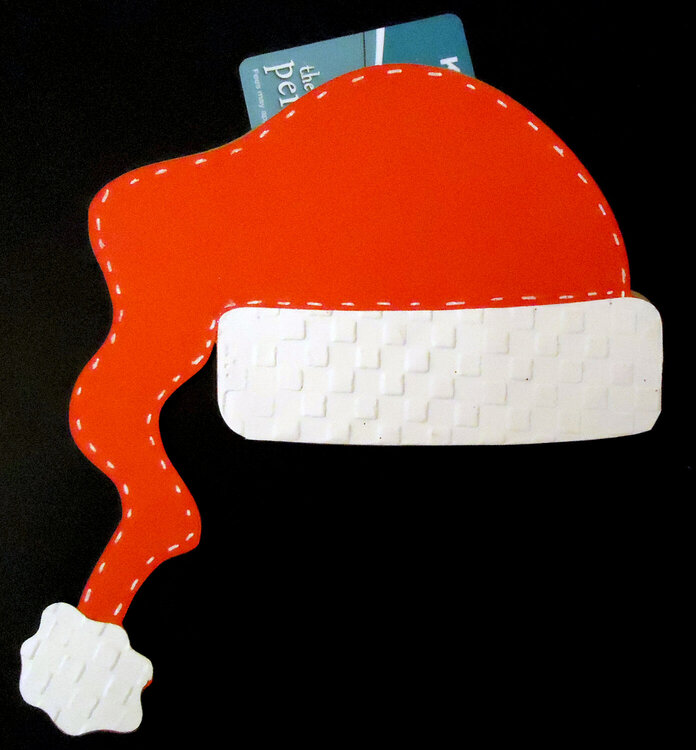 Santa hat gift card holder