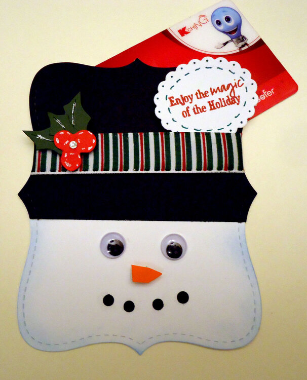 Snowman gift card holder