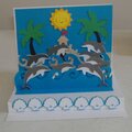 Dolphin pop up stage card
