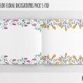 Watercolor Floral Backgrounds with Text Space