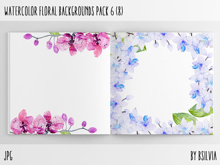 Watercolor Flowers Backgrounds Pack