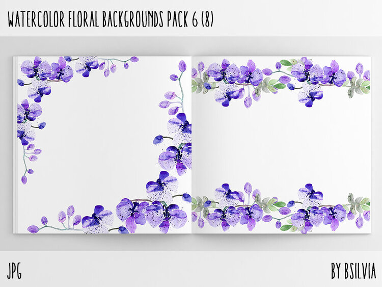 Watercolor Flowers Backgrounds Pack
