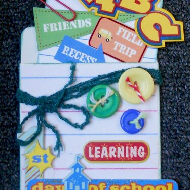 Embellished Library Card - 1st Day of School