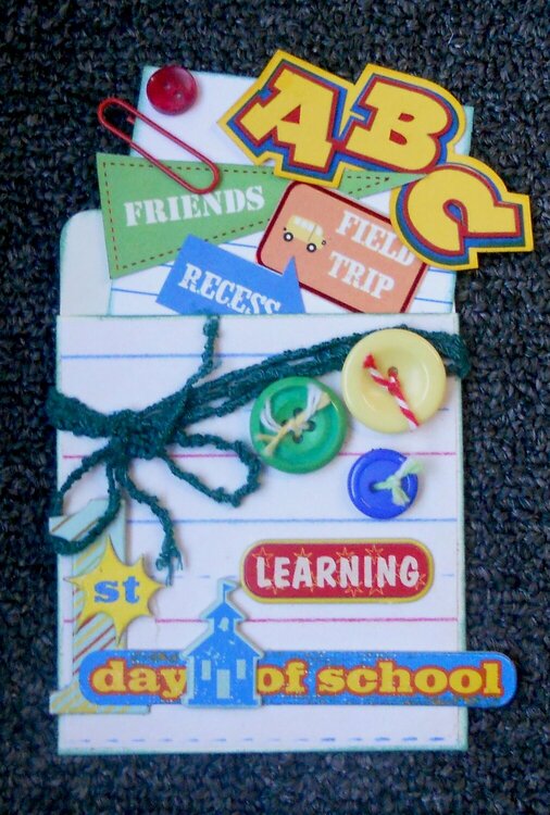 Embellished Library Card - 1st Day of School