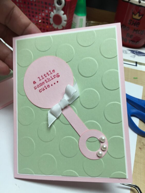 Punch Art Baby Rattle Card