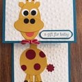 Punch Art Baby Giraffe Card