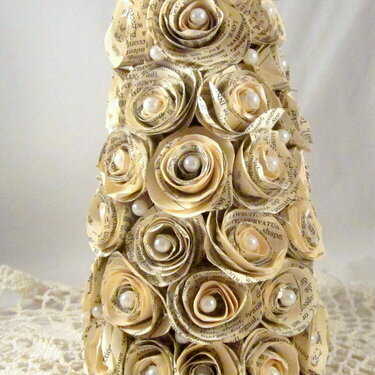 Rolled rose petal christmas tree