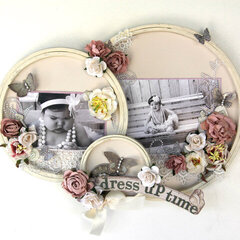 Dress Up Time altered embroidery hoop decor. ***Swirlydoos May Kit