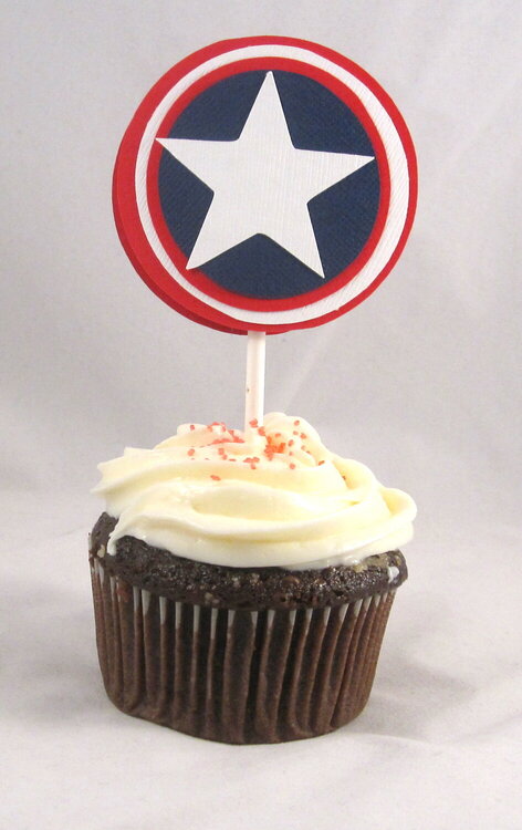 captain america cupcake toppers