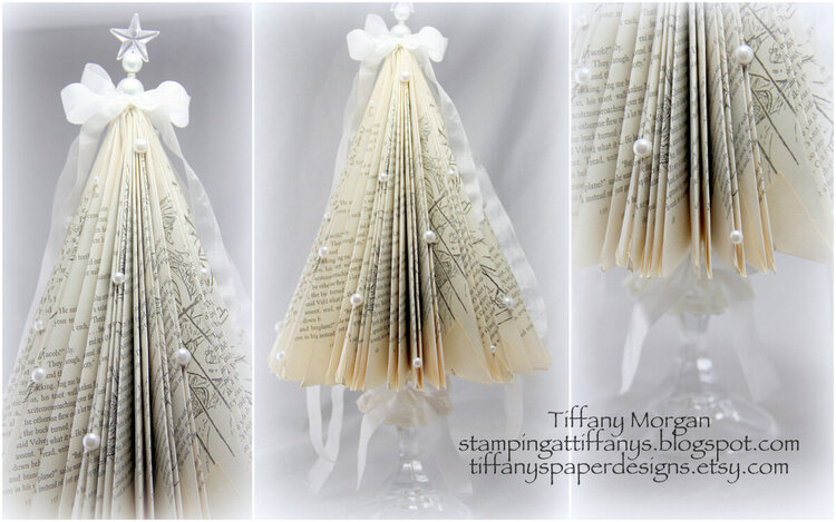 Shabby Book page Christmas Tree Decoration