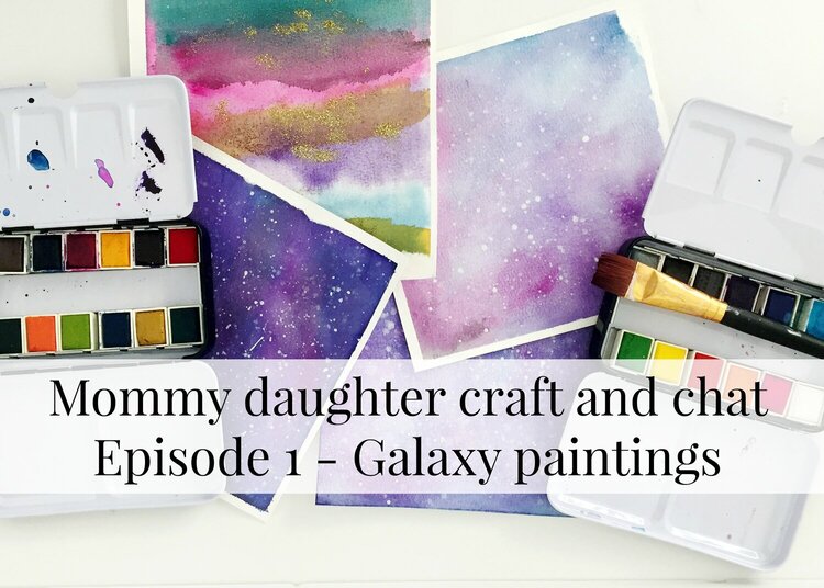 Watercolor galaxy paintings