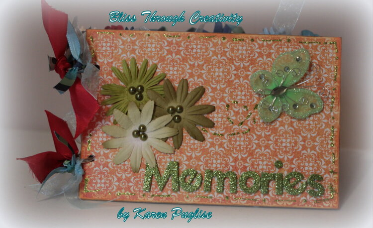 Memories - chipboard mini album 5x7 1/2 - Front Cover