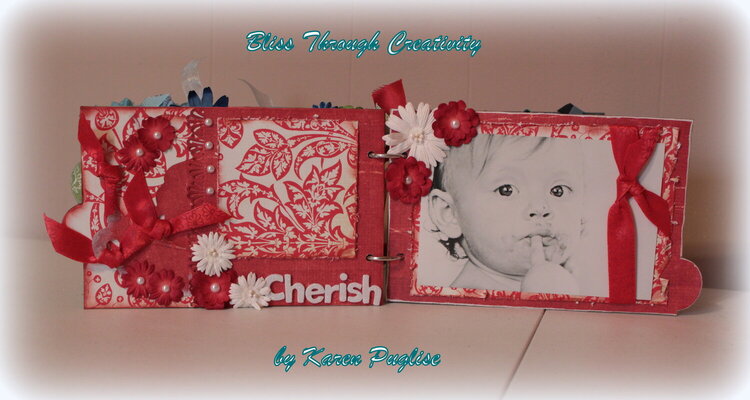 Memories - chipboard mini album 5x7 1/2 - Pages 7 &amp; 8 (Cherish)