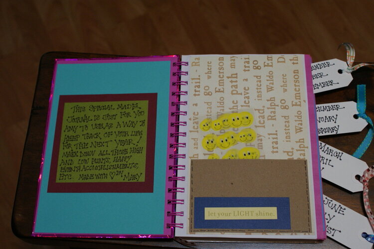 Altered Journal for Amy inside front cover