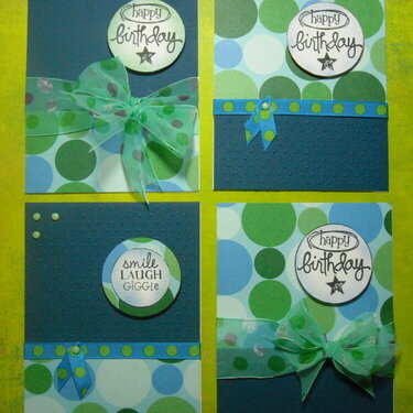 4 cards from 2 scraps