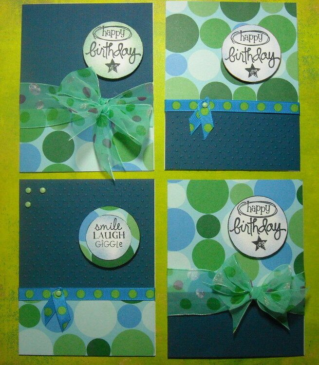 4 cards from 2 scraps