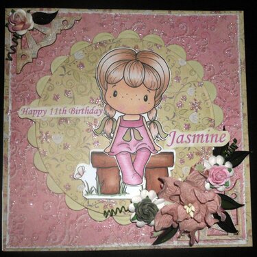 Jasmine Birthday card - Flourish with a Bling