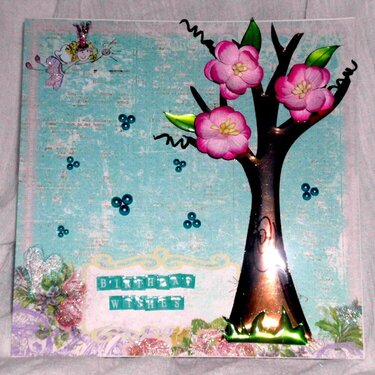 Birthday wishes tree card
