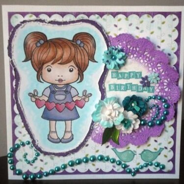 Little girl birthday card