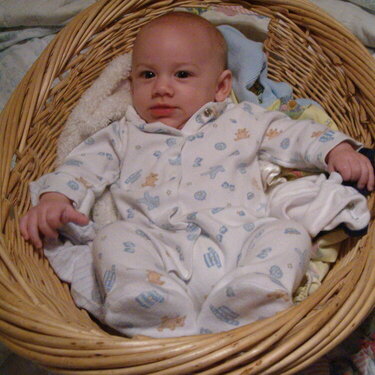 Baby Branden in basket