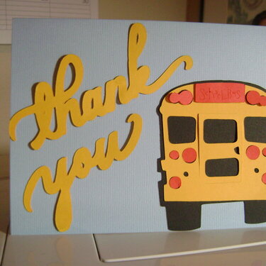Thank you to bus driver - school card