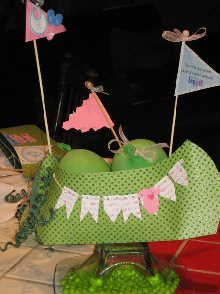 TwoPeas in a Pod twins baby shower centerpieces