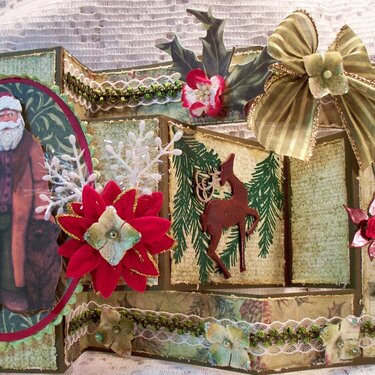 Santa Hunter Christmas fold card (Open)