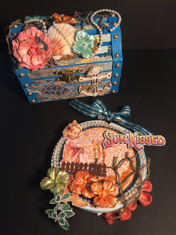 Treasure chest and embroidery hoop