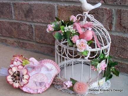 Altered Bird Cage and Bird Chipboard Album