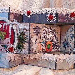 Polar Bear Christmas Trifold card (Open)