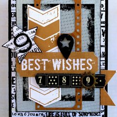 Best Wishes Card - Scrap Yard - Kaisercraft