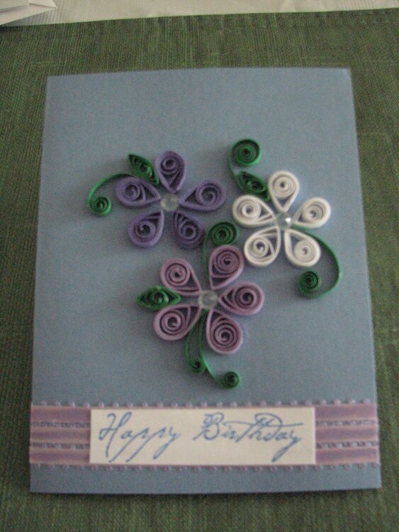 Purple Floral Birthday Card