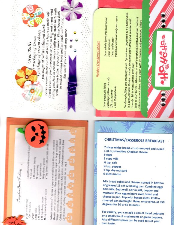 second set of recipe cards