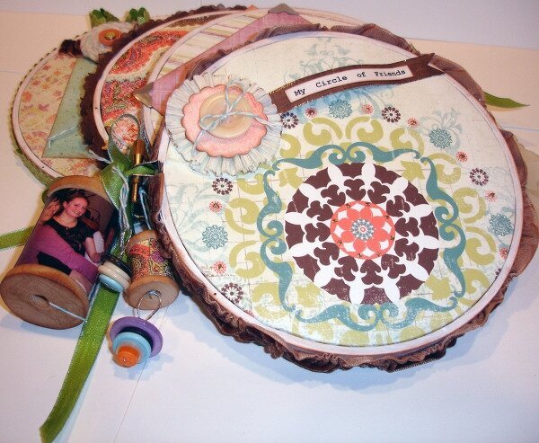 My Circle of Friends Embroidery Hoop Mini Book