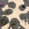 Faces in sand