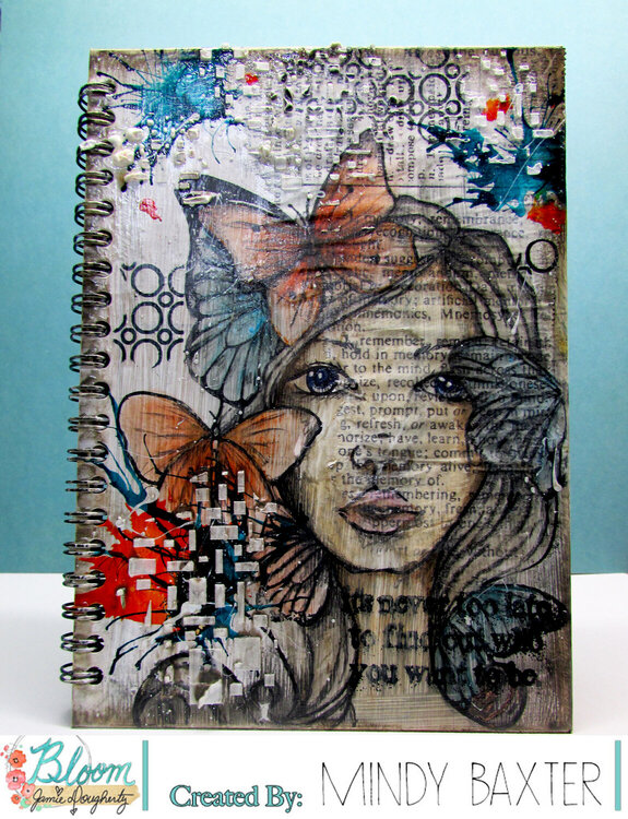 Bloom Girl Altered Notebook Mixed Media