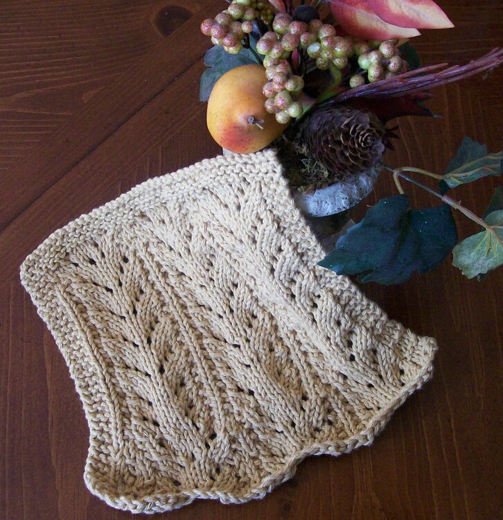 &quot;Baby Fern&quot; knitted dishcloth