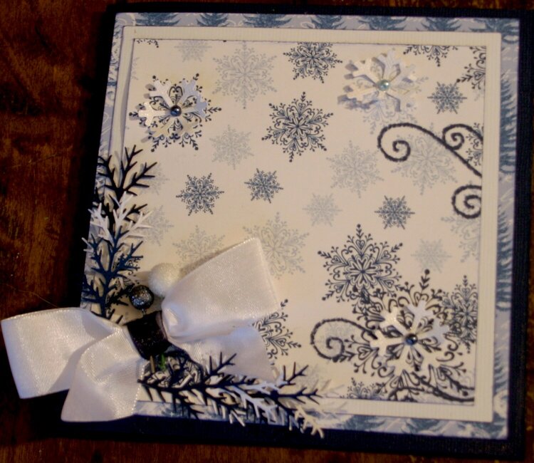 Christmas card with snow flakes